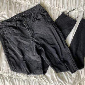 Old Navy RockStar Mid-Rise Ripped Black Jeans